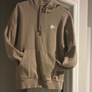 Nike Beige Hoodie with White Logo